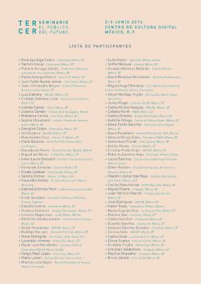 Lista de participantes del Seminario El Público del Futuro edición 2014