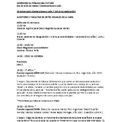 Programa del Seminario El Público del Futuro 2018 en Cineteca Nuevo León