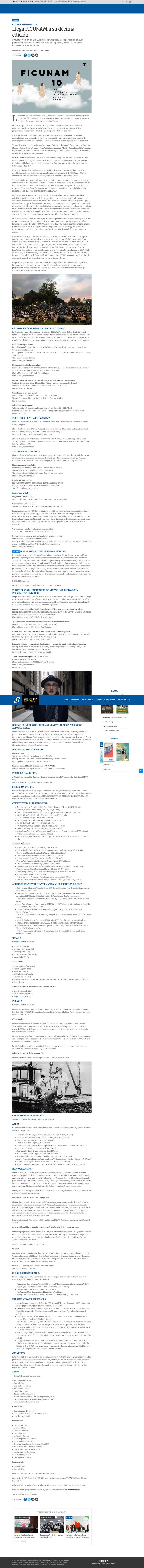 Gaceta UNAM - Llega FICUNAM a su décima edición.