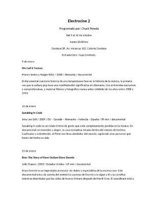 Programación ciclo ELECTROCINE 2