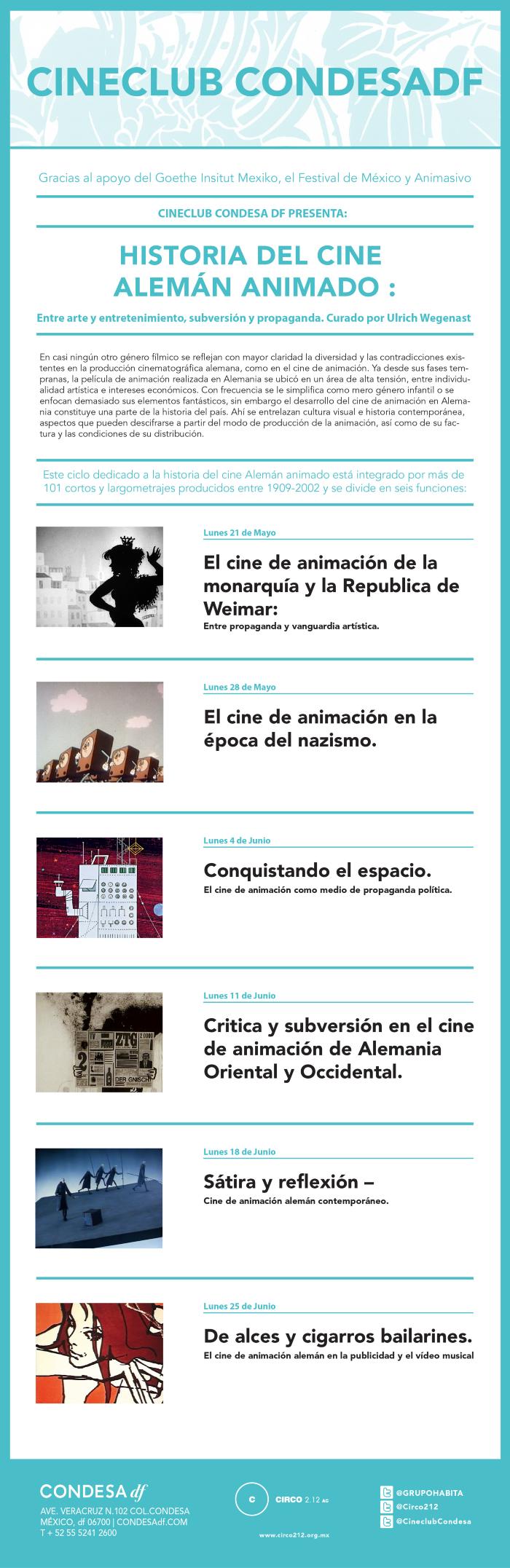 Programa diseñado del ciclo Historia del Cine Alemán Animado