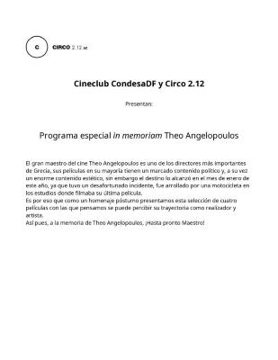 Programa In memoriam Theo Angelopoulos