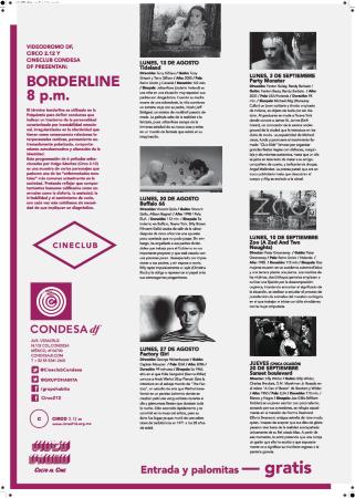 Poster con programa completo ciclo Borderline